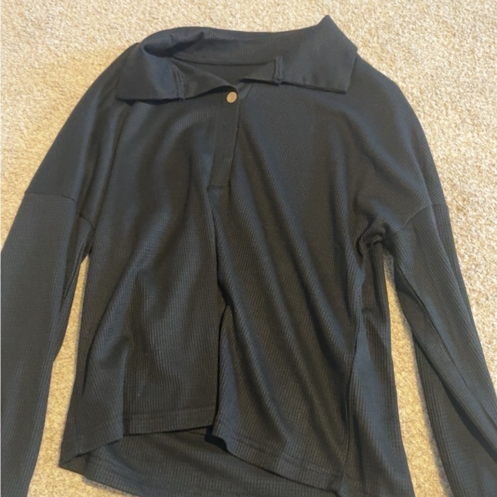 SHEIN Black Long Sleeve Top
